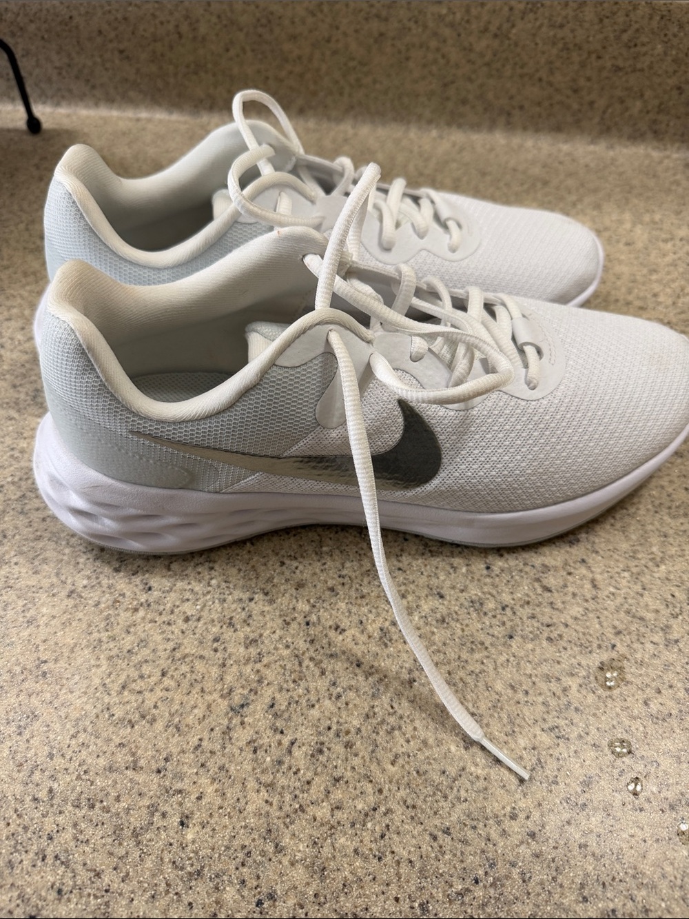 Nike White Women's Sneakers with Silver Swoosh